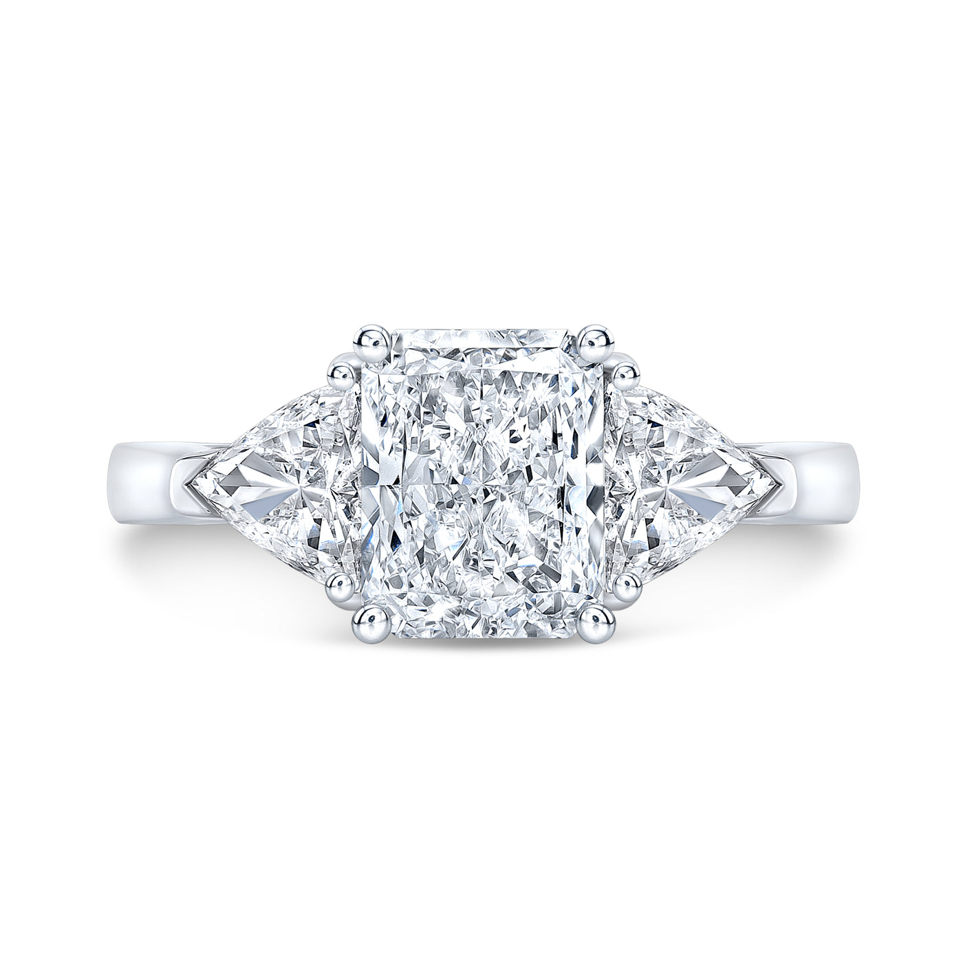 3 Stone - Radiant & Trillion Engagement Ring