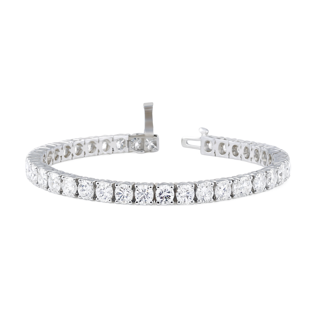 17.00ctw Round Cut Diamond 14kt White Gold Bracelet