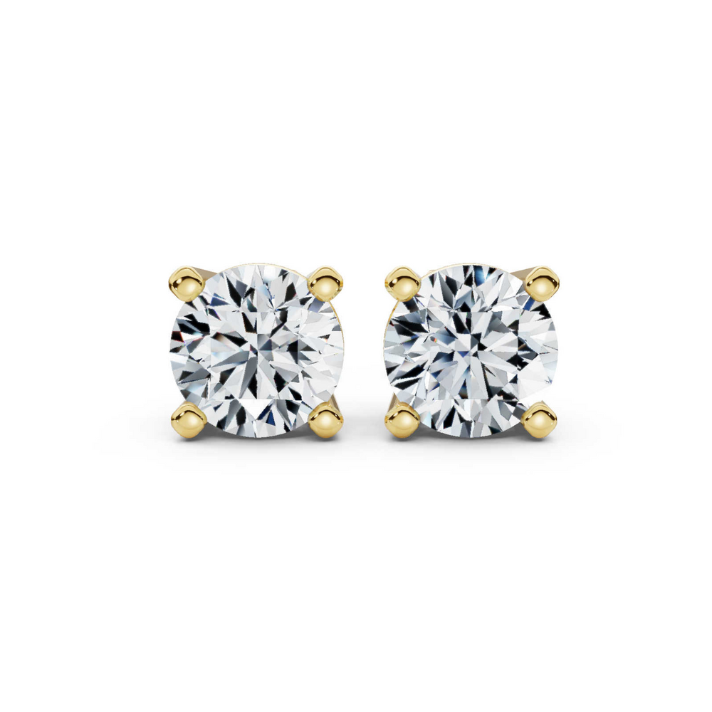 Chic 1.00ctw round diamond lab grown stud earrings, featuring brilliant eco-friendly diamonds set in a classic four-prong setting, ideal for adding a touch of elegance to everyday wear.