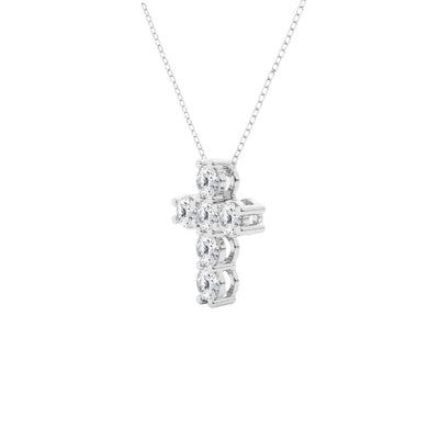 1.00ctw Diamond Cross White Gold Necklace