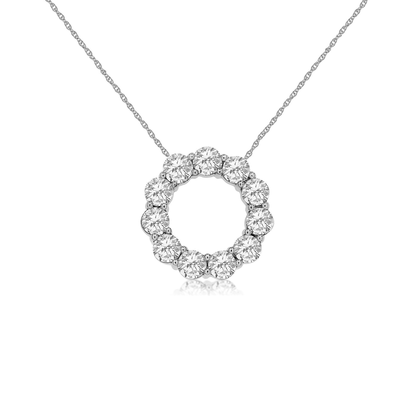 2.10ctw Diamond Circle White Gold Necklace