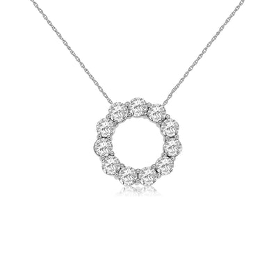 2.10ctw Diamond Circle White Gold Necklace