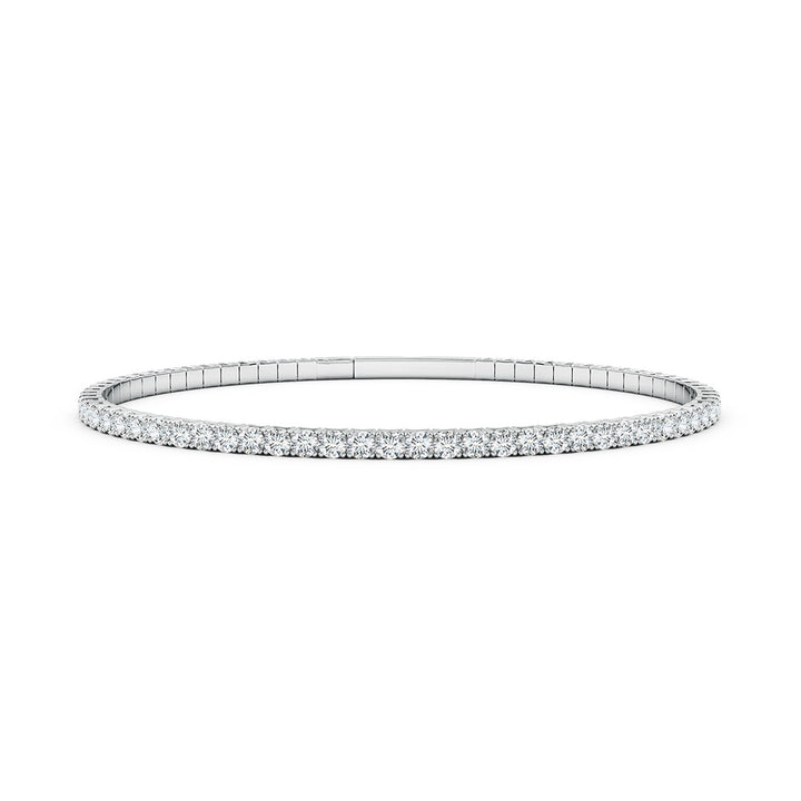 2.26ctw Diamond Flexible White Gold Bangle