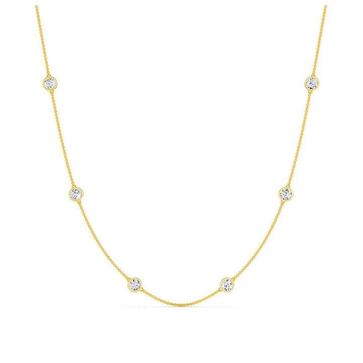 Diamond Bezel Set Station Necklace