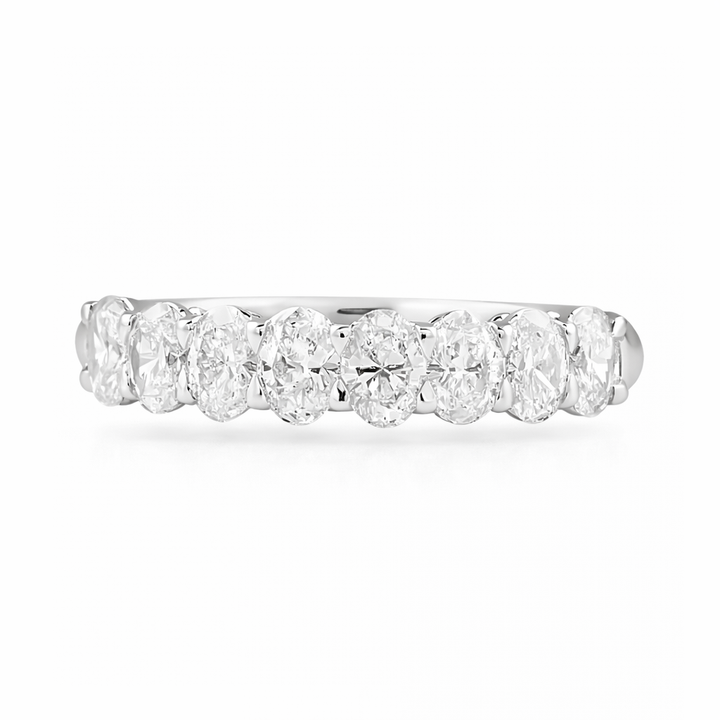 Sophisticated 2.85ctw oval-cut lab grown diamond band, crafted for everyday wear with enduring brilliance