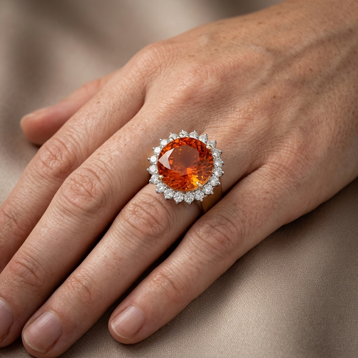 Mexican Opal & Diamond Yellow Gold Ring