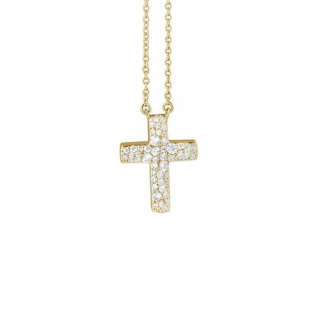 0.45ctw Pave' Diamond Cross Necklace