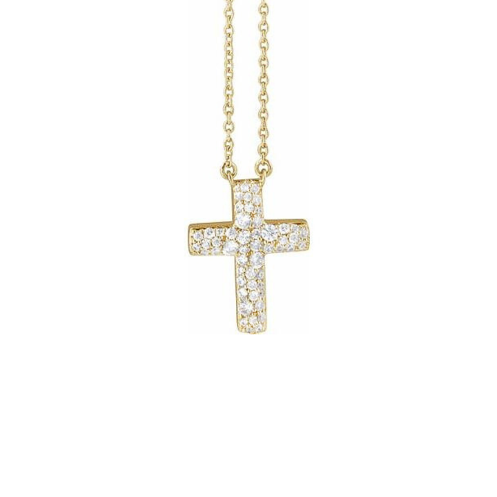 0.45ctw Pave' Diamond Cross Necklace