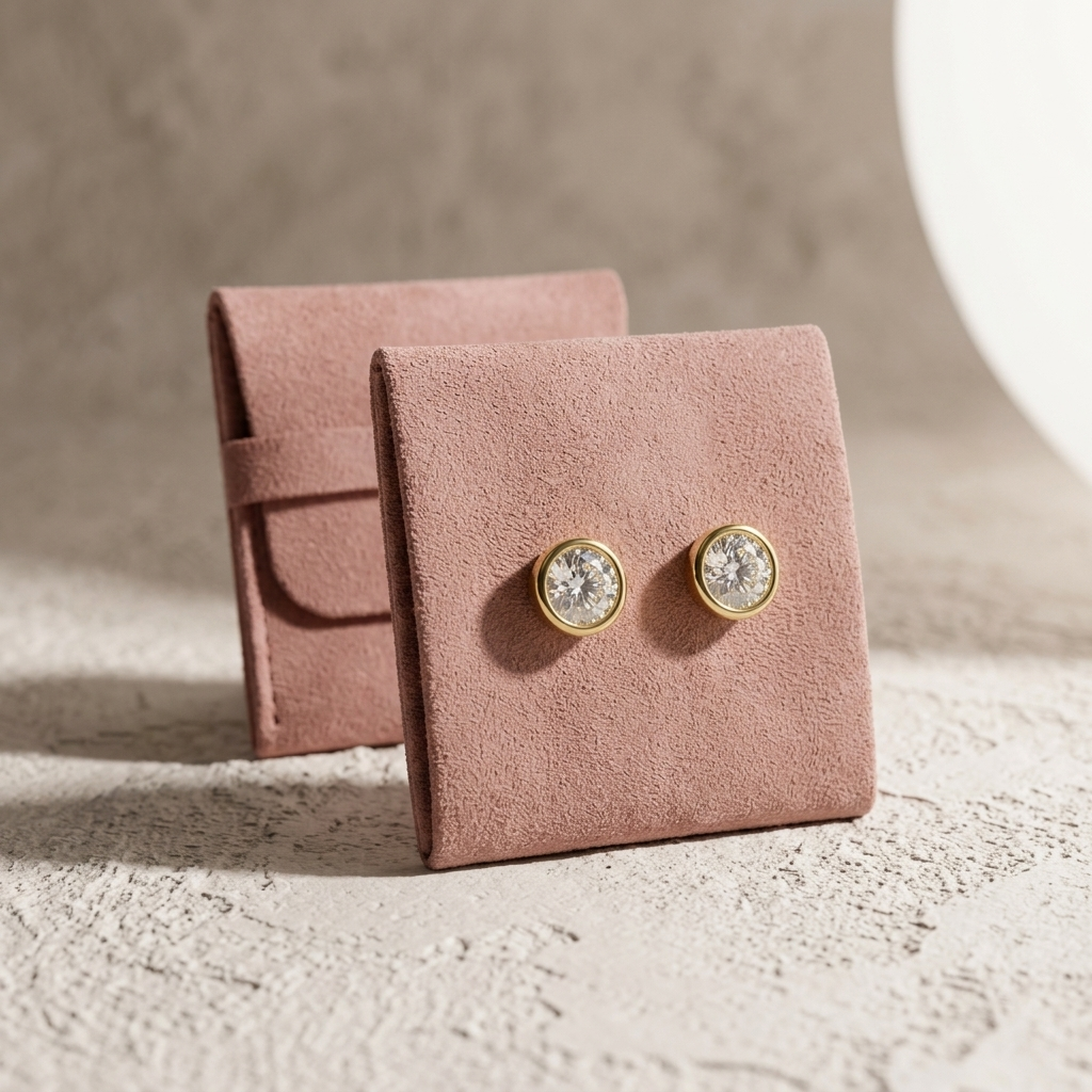 Classic 2.00ctw round-cut lab grown diamond bezel-set stud earrings, a timeless classic for everyday elegance