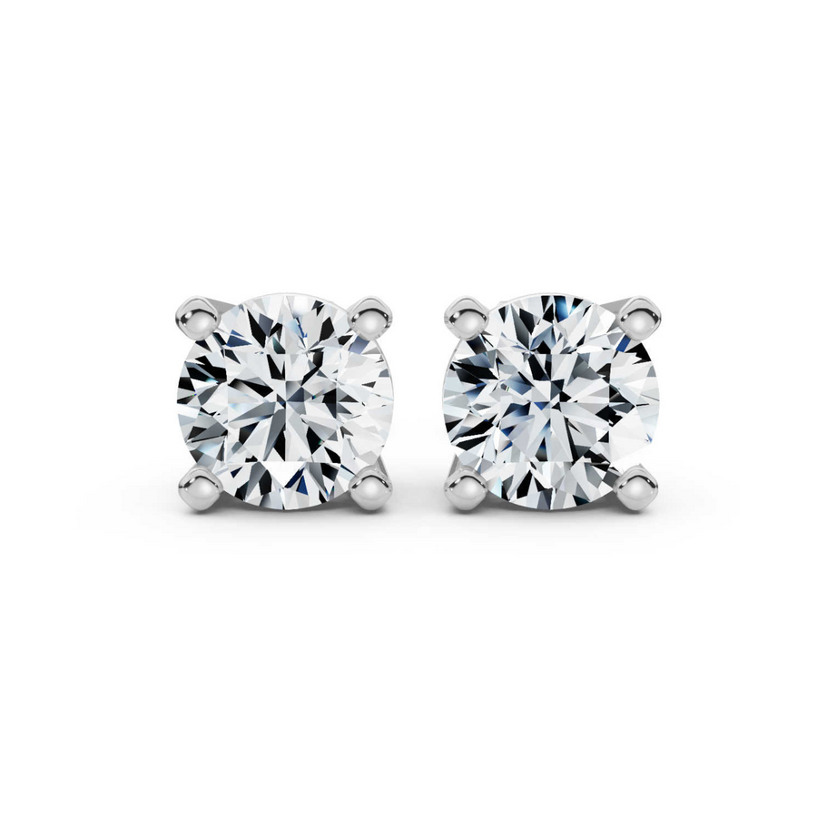 Classic 2.00ctw round diamond lab grown stud earrings featuring sparkling, eco-conscious diamonds set in a timeless four-prong setting, perfect for adding elegance to any look.