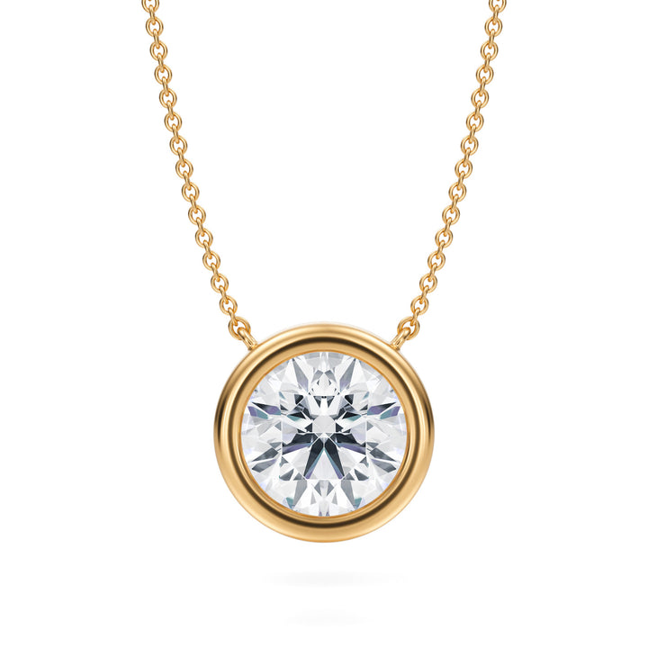 Round Lab Grown Diamond Bezel Set Necklace