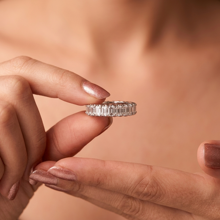 3.00ctw Emerald Cut Diamond Eternity Band