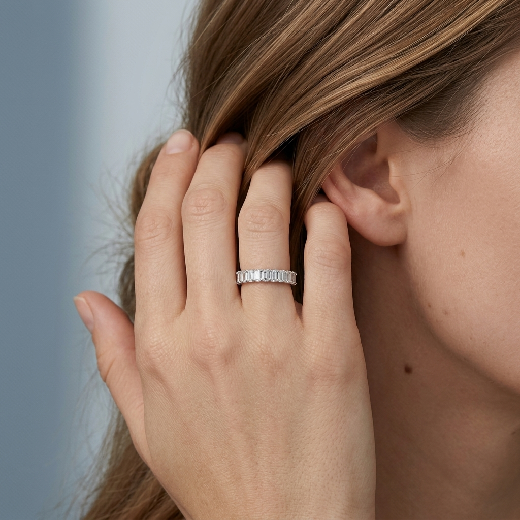 3.00ctw Emerald Cut Diamond Eternity Band