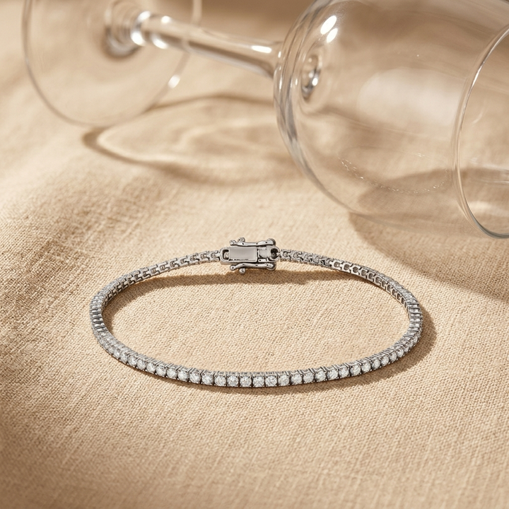 3.00ctw Lab Grown Round Diamond 14kt White Gold Bracelet