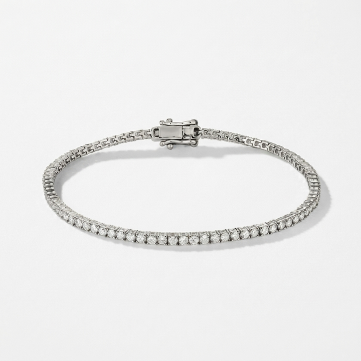 3.00ctw Lab Grown Round Diamond 14kt White Gold Bracelet