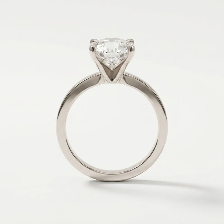 4.58cts Oval Lab Grown 14kt White Gold Solitaire Ring