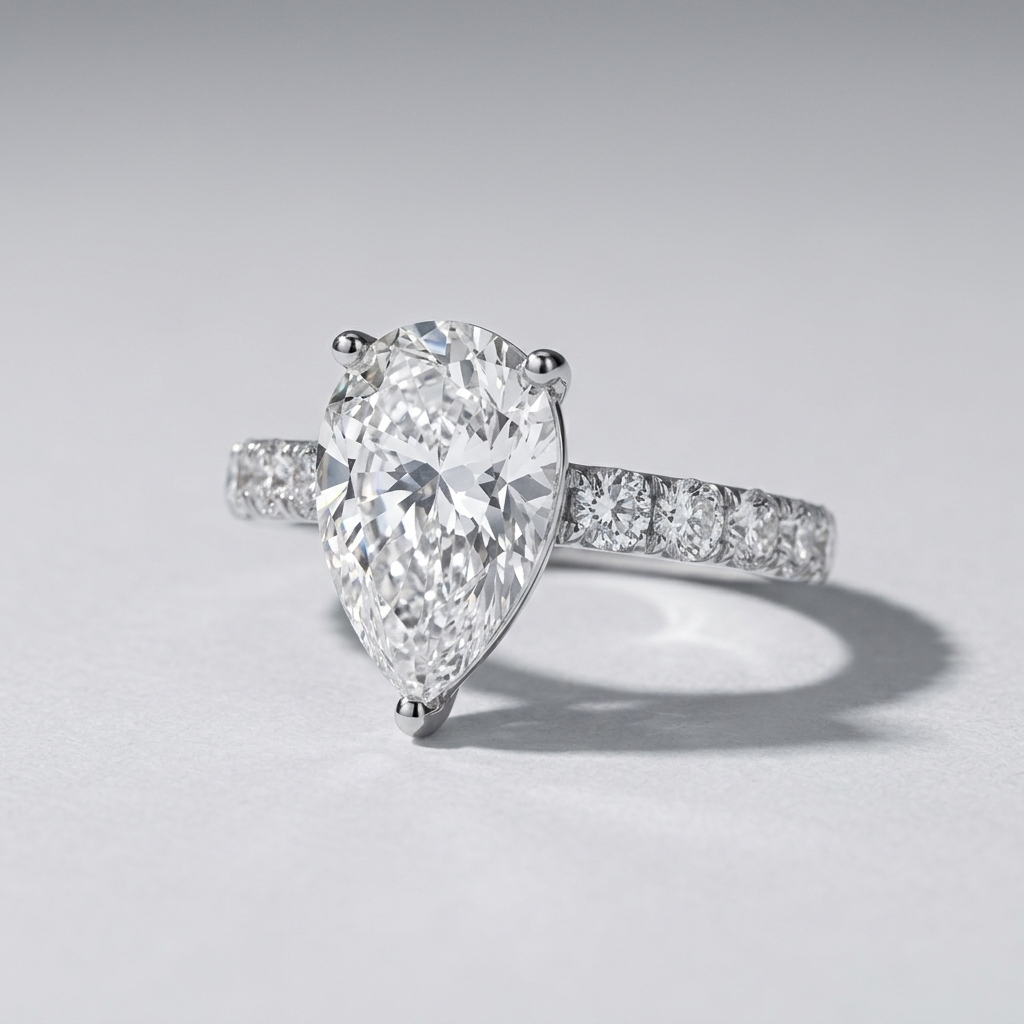 4.00ctw Oval Lab Grown Diamond Accented White Gold Ring