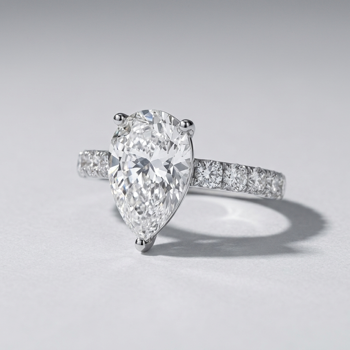 4.00ctw Oval Lab Grown Diamond Accented White Gold Ring