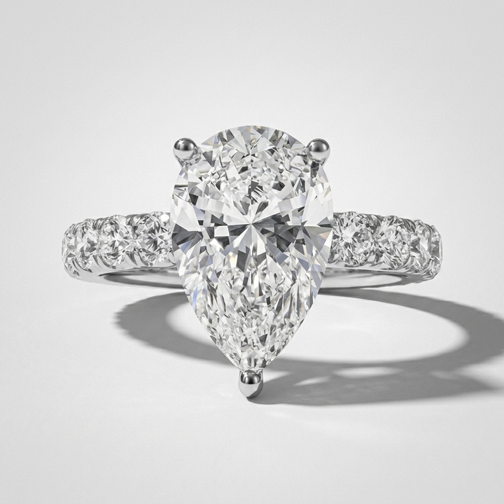 4.00ctw Oval Lab Grown Diamond Accented White Gold Ring