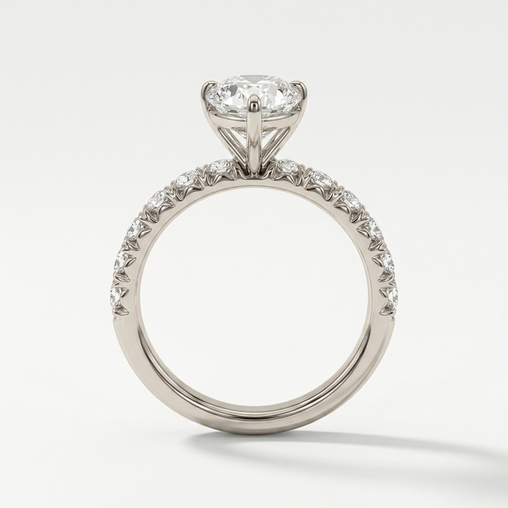 4.00ctw Oval Lab Grown Diamond Accented White Gold Ring