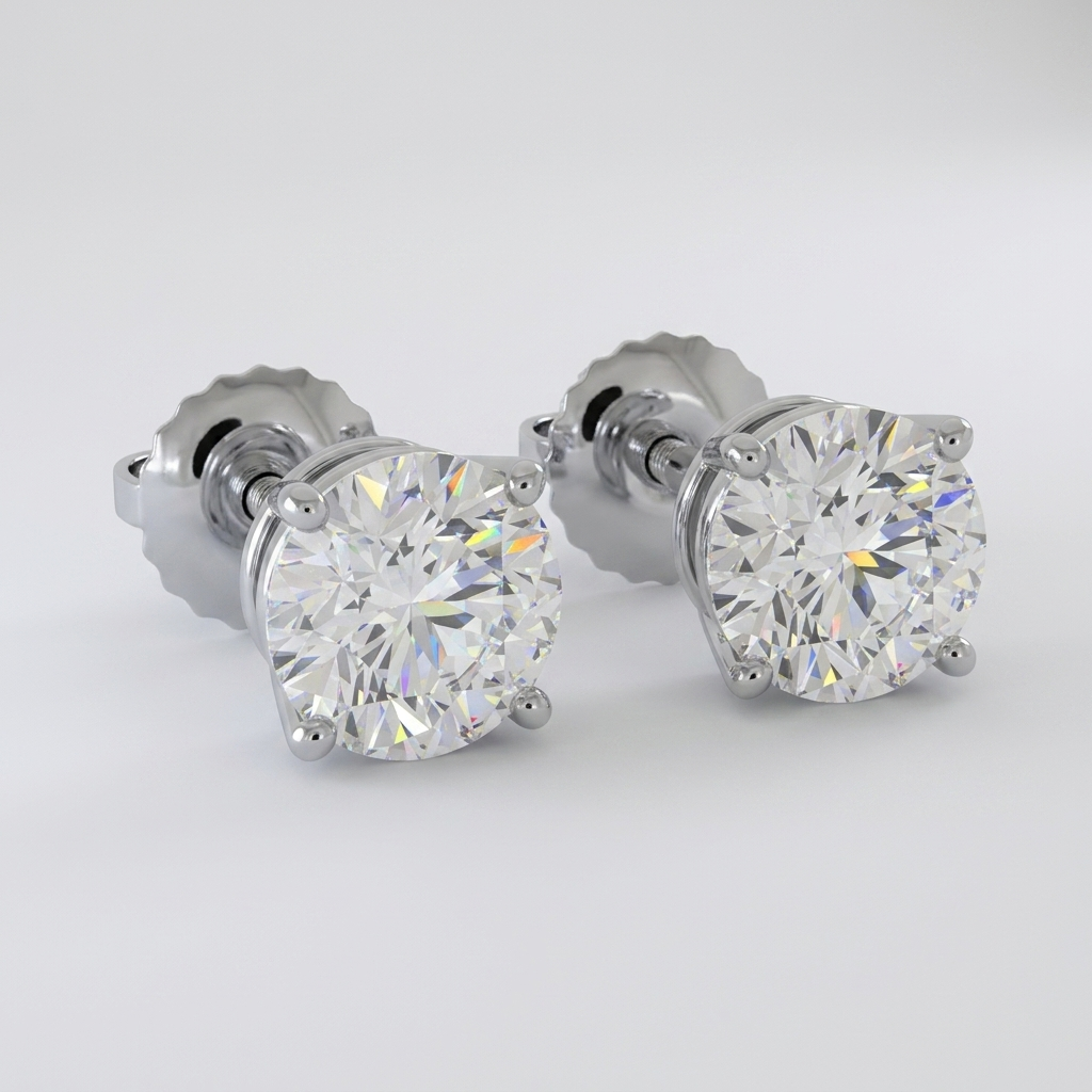 4.00ctw Round Diamond Lab Grown Stud Earrings