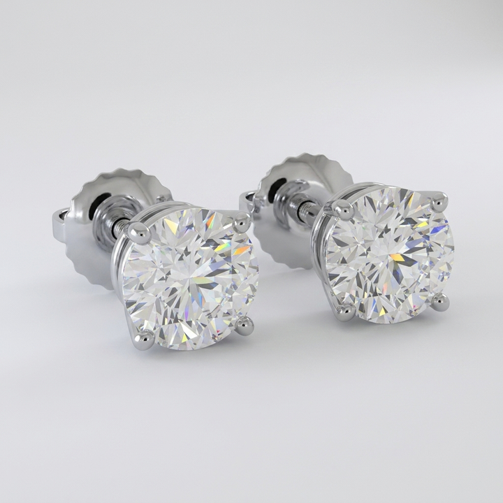 4.00ctw Round Diamond Lab Grown Stud Earrings