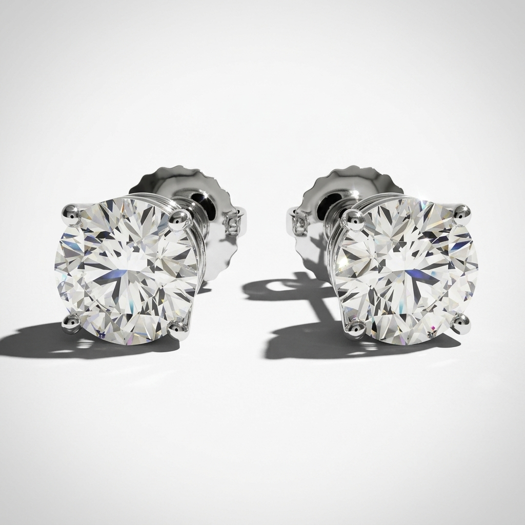 4.00ctw Round Diamond Lab Grown Stud Earrings