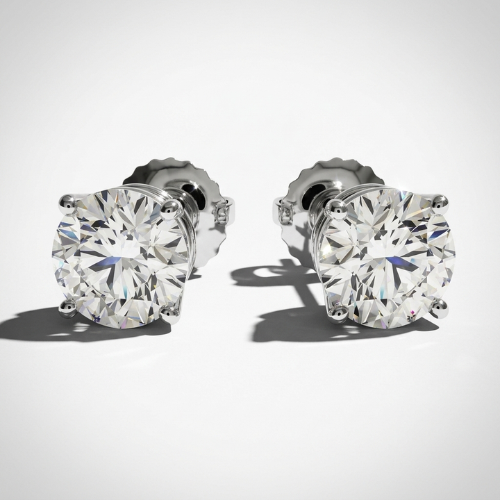 4.00ctw Round Diamond Lab Grown Stud Earrings