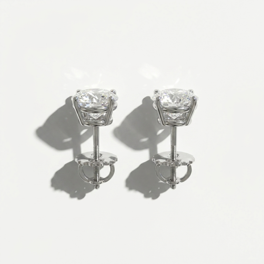 4.00ctw Round Diamond Lab Grown Stud Earrings