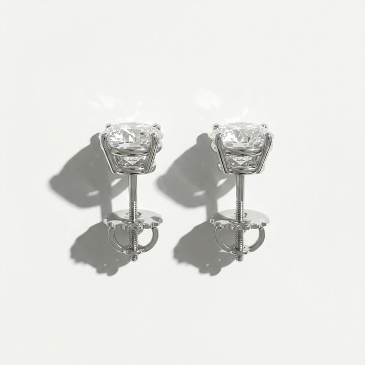 4.00ctw Round Diamond Lab Grown Stud Earrings