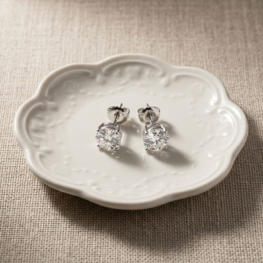 1.00ctw Round Diamond Lab Grown Stud Earrings