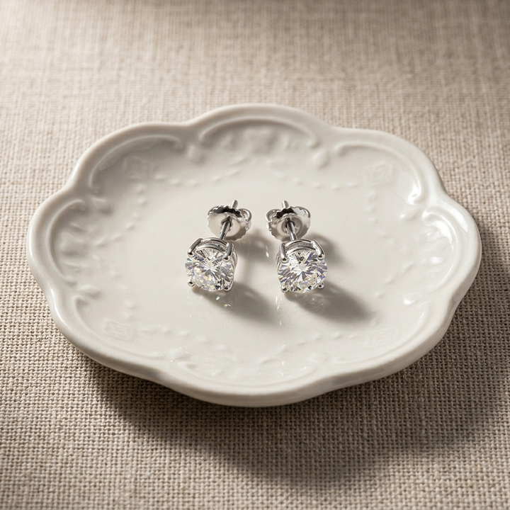 1.00ctw Round Diamond Lab Grown Stud Earrings