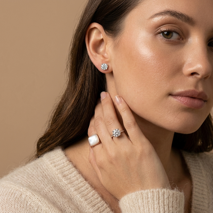 4.00ctw Round Diamond Lab Grown Stud Earrings