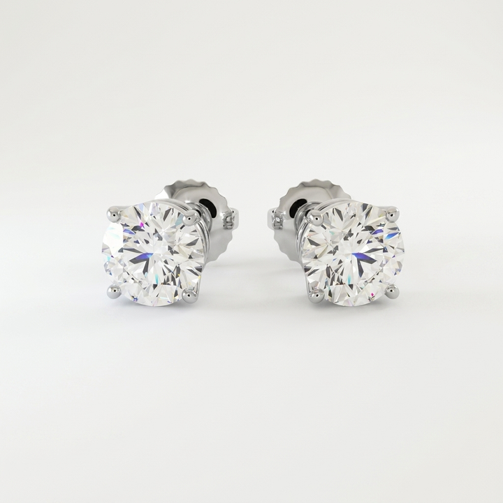 4.00ctw Round Diamond Lab Grown Stud Earrings