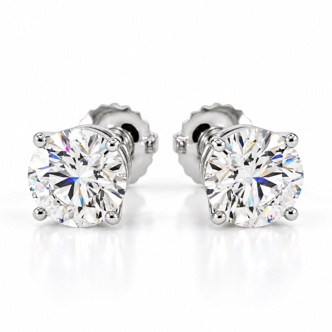 4.00ctw Round Diamond Lab Grown Stud Earrings