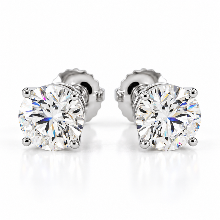 4.00ctw Round Diamond Lab Grown Stud Earrings