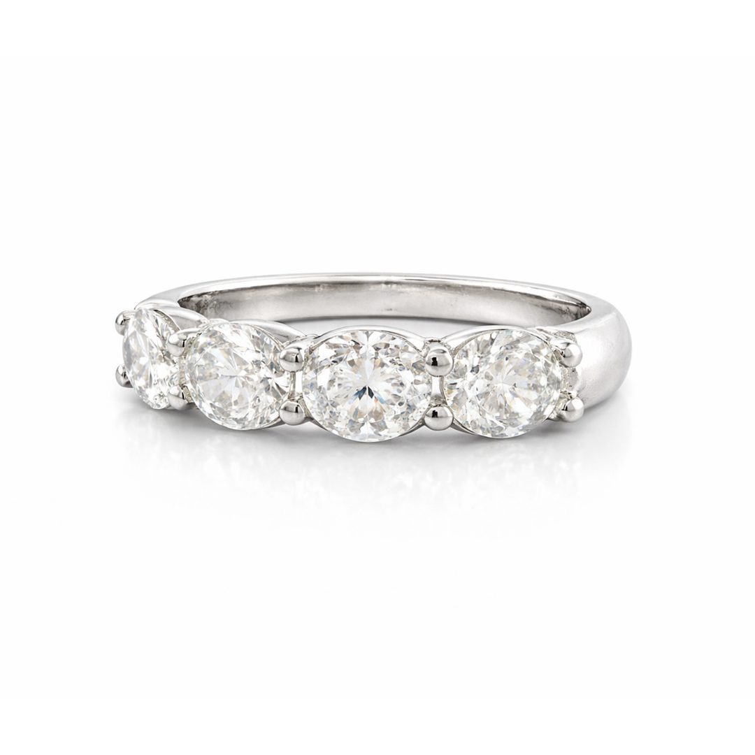 East West Oval Diamond White Gold Ring