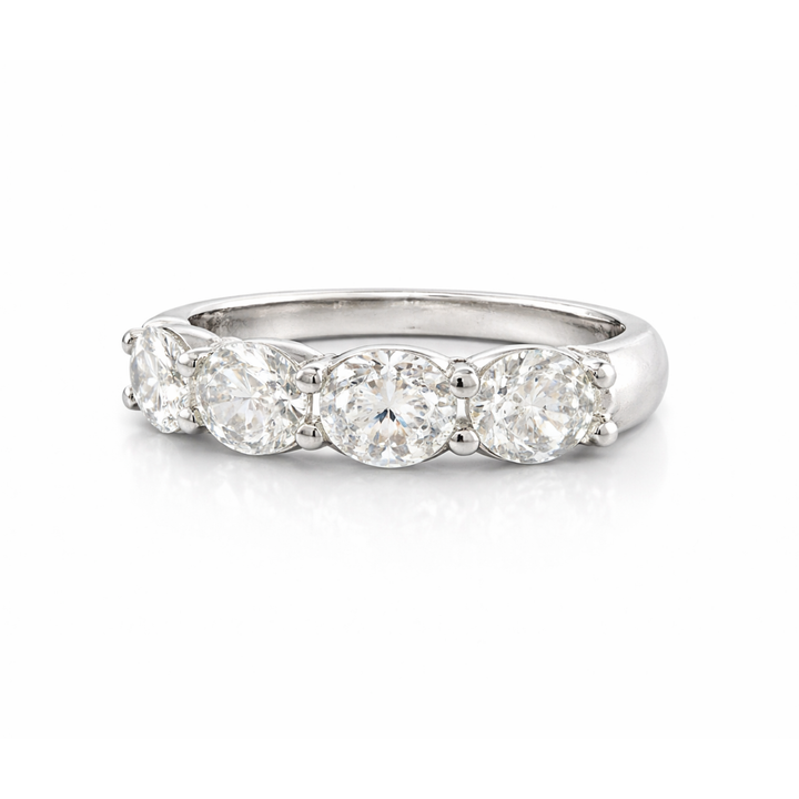 East West Oval Diamond White Gold Ring