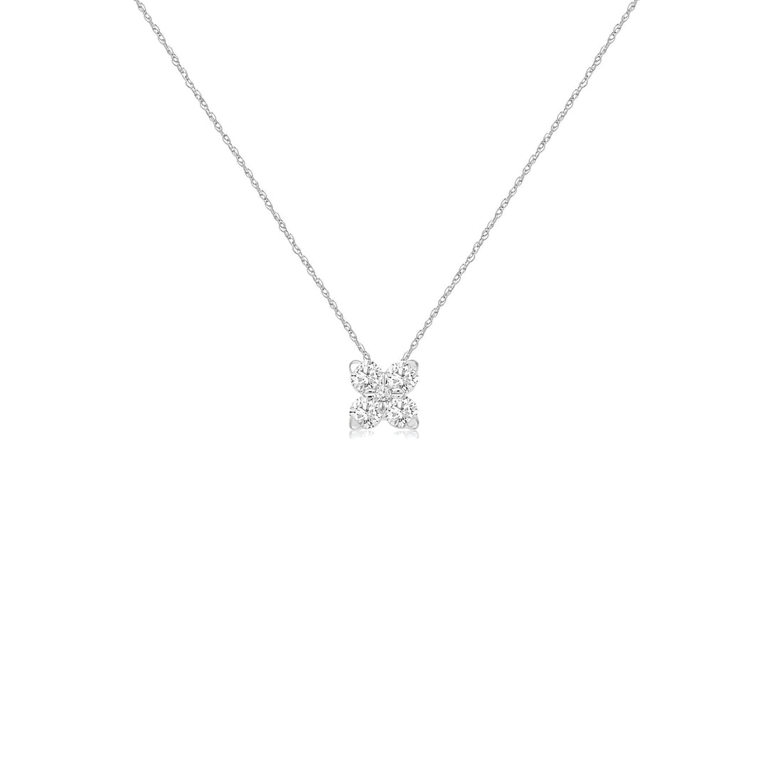 Round Diamond X Necklace