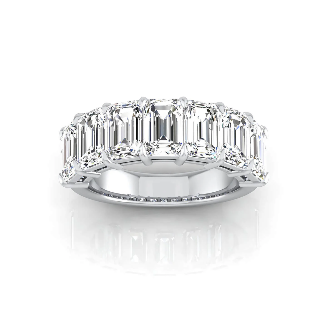 Luxurious 5.00ctw emerald cut diamond band, showcasing a row of dazzling, precision-cut diamonds in a sleek, modern design, perfect for adding sophisticated sparkle to any occasion.