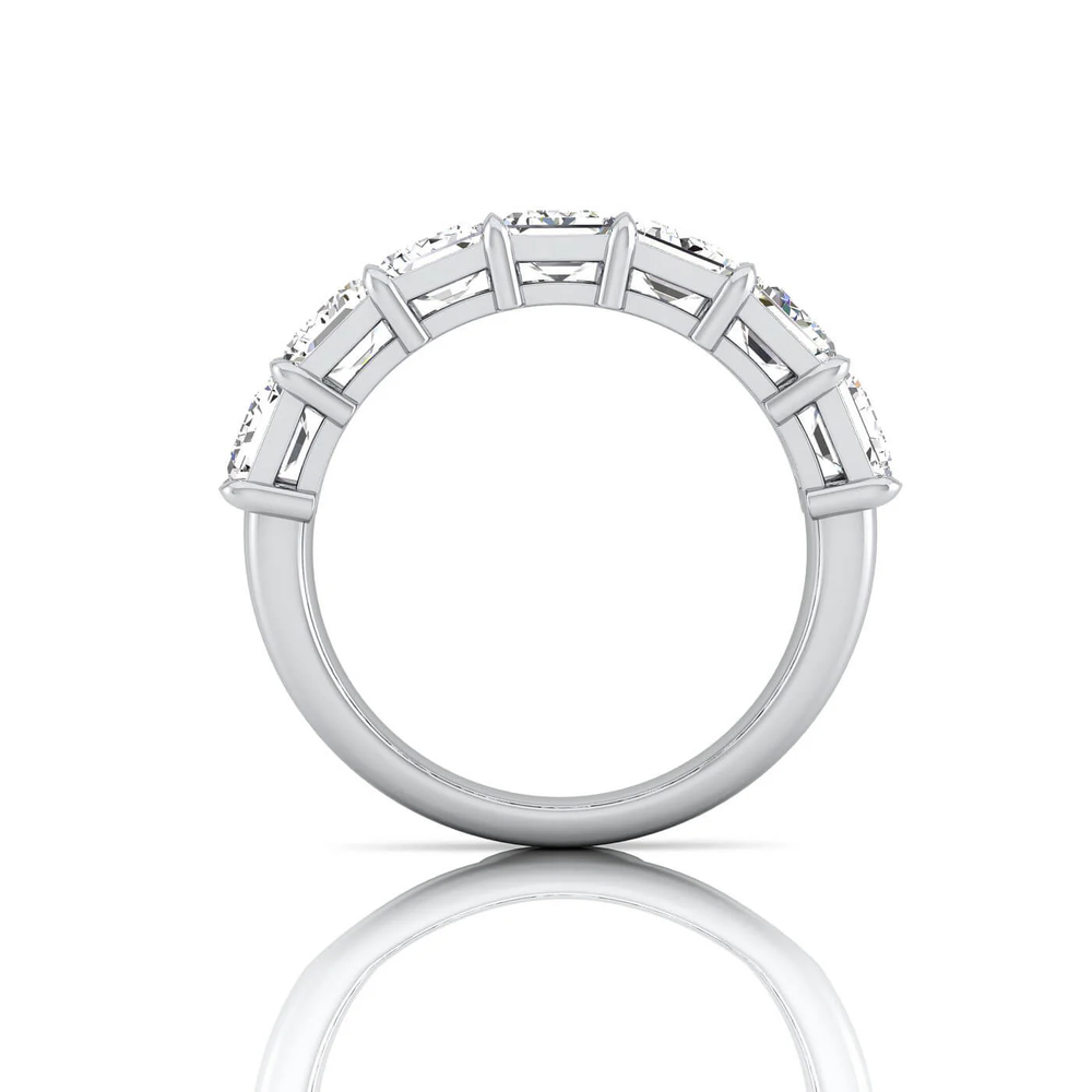 Luxurious 5.00ctw emerald cut diamond band, showcasing a row of dazzling, precision-cut diamonds in a sleek, modern design, perfect for adding sophisticated sparkle to any occasion.