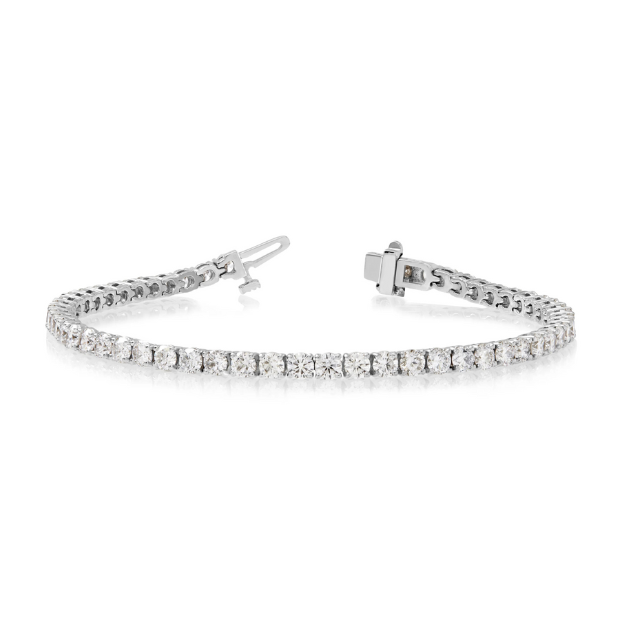 Exquisite 5.00ctw round lab-grown diamond bracelet featuring brilliant, eco-friendly diamonds in a timeless and elegant design for radiant sparkle.