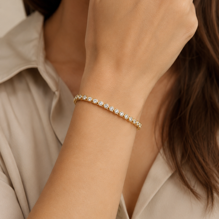 5.25ctw Round Lab Grown Diamond Bezel Set Bracelet