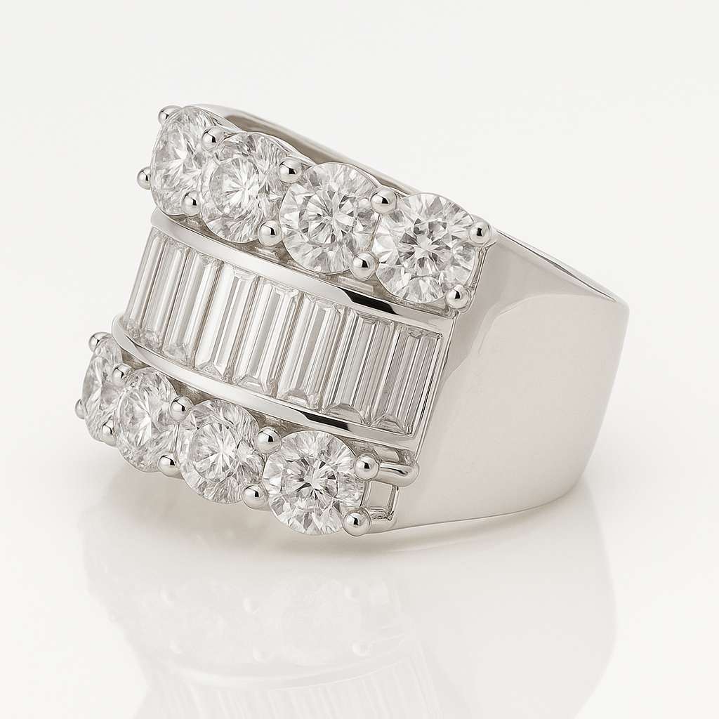 Baguette & Round Diamond Ring
