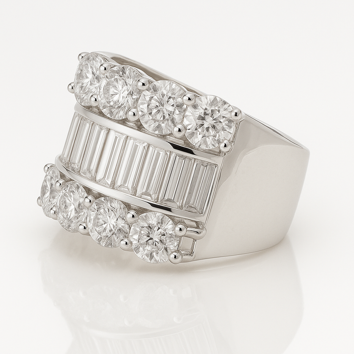 Baguette & Round Diamond Ring