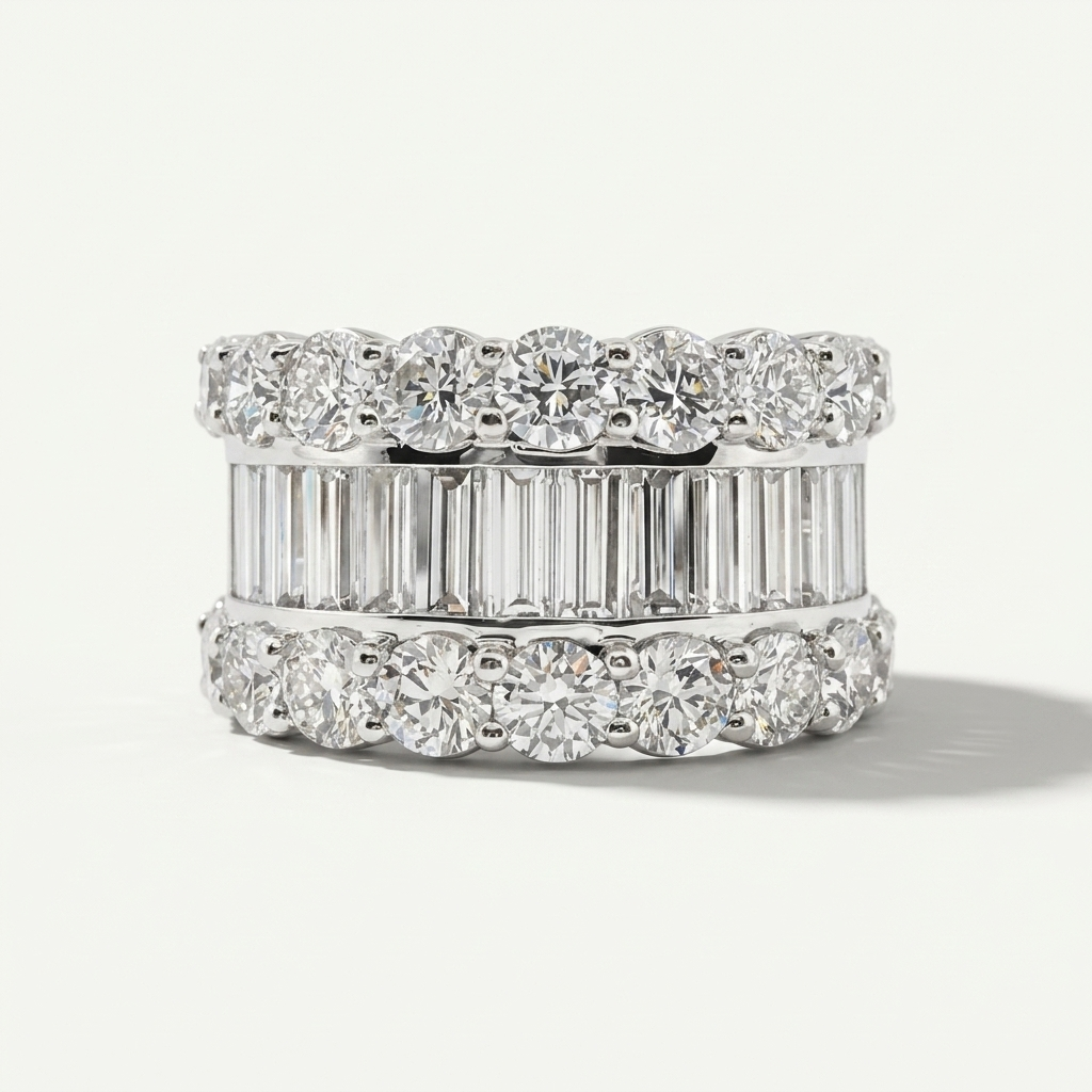 5.30ctw Baguette & Round Lab Grown Diamond Ring