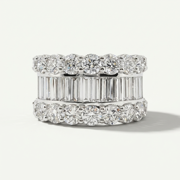 5.30ctw Baguette & Round Lab Grown Diamond Ring