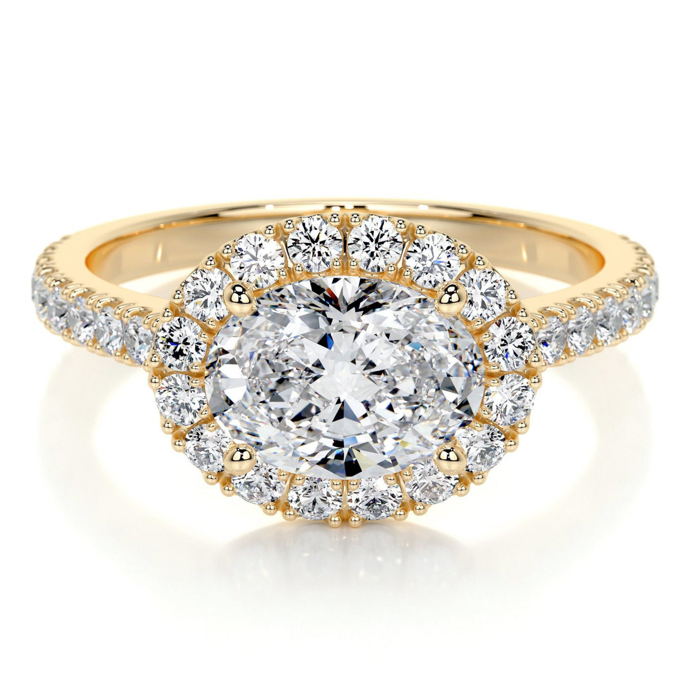 Sideways Halo - Oval Engagement Ring