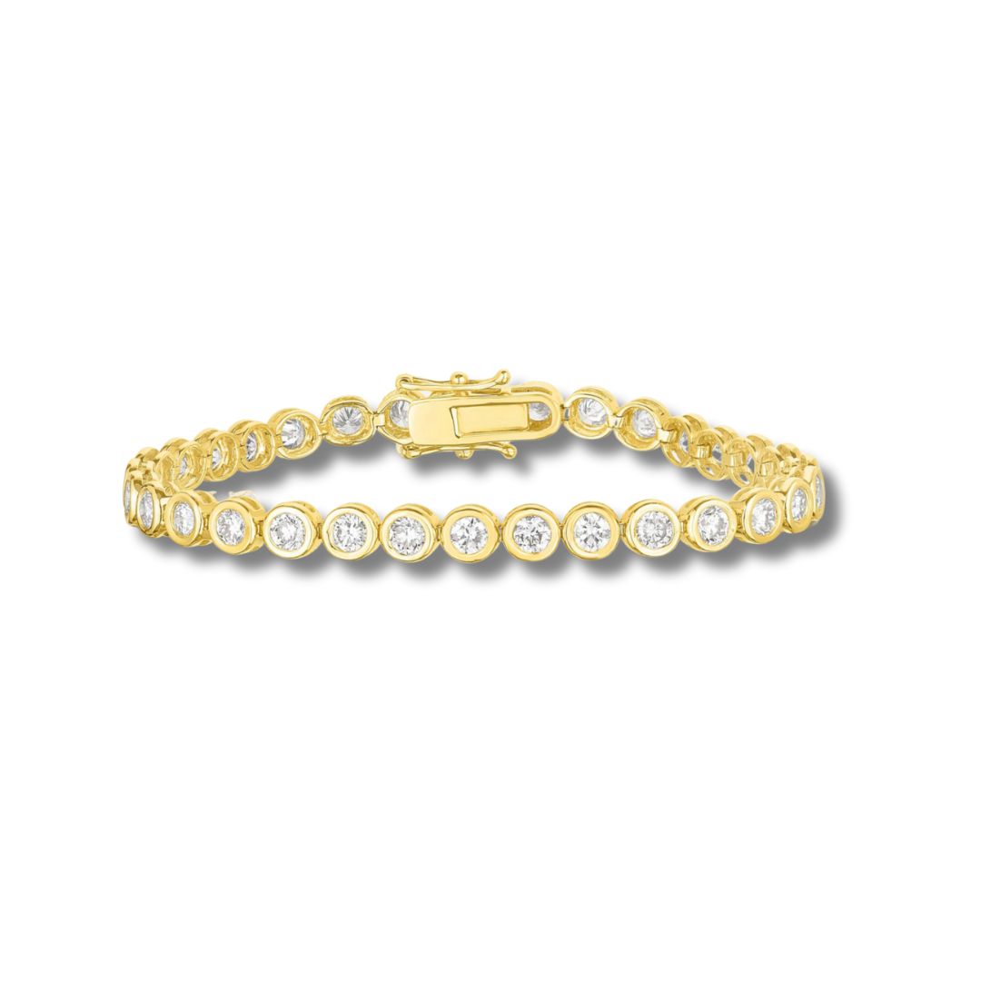 5.00ctw Round Lab Grown Diamond Yellow Gold Bracelet