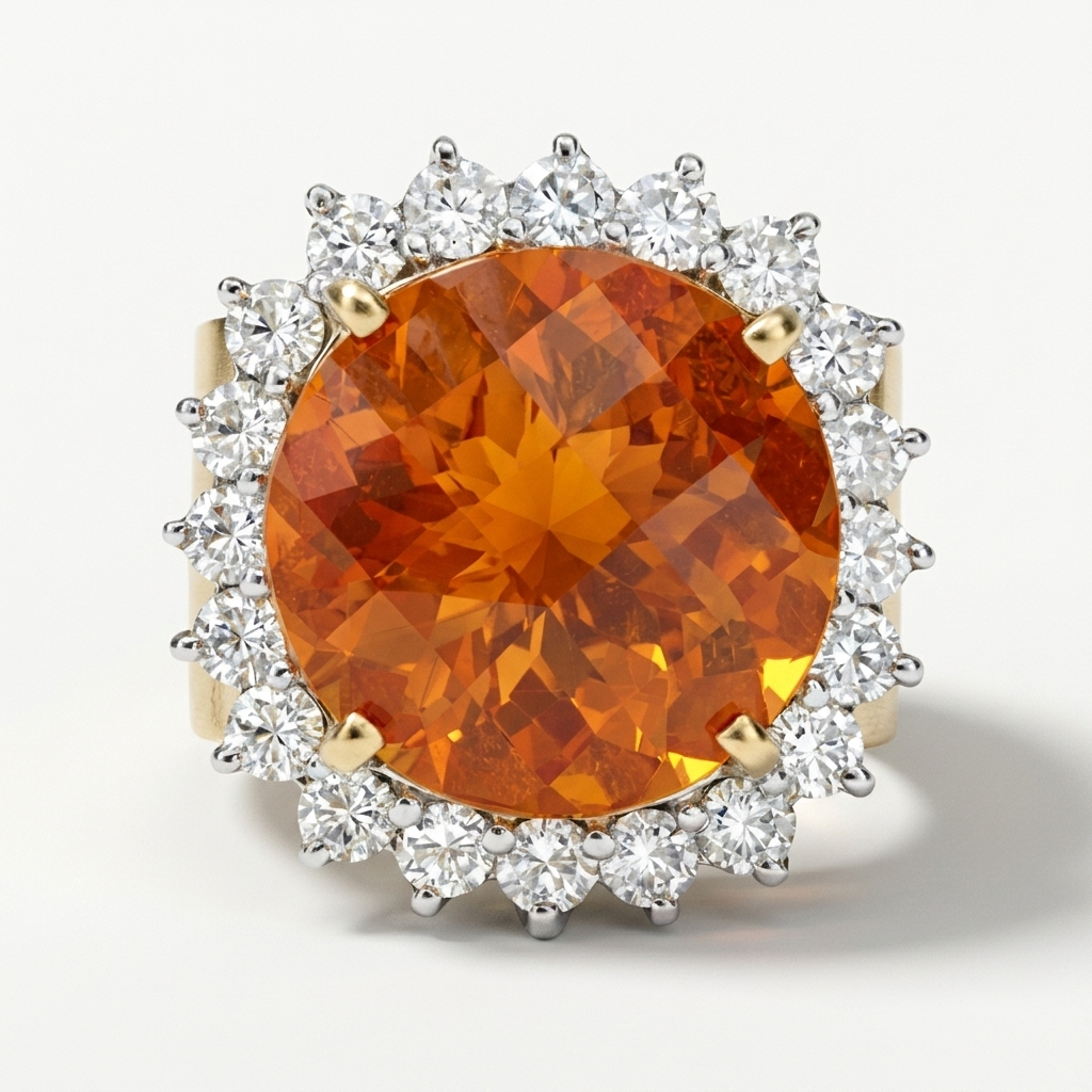 Mexican Opal & Diamond Yellow Gold Ring